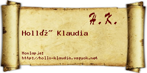 Holló Klaudia névjegykártya