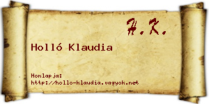 Holló Klaudia névjegykártya
